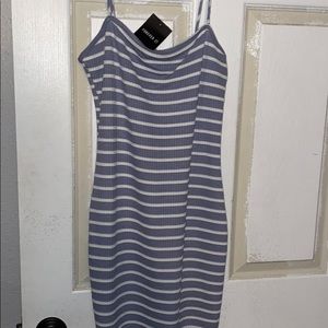 Blue w White Stripes Mini Dress